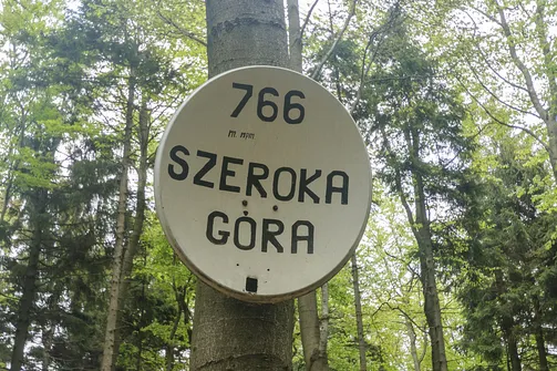 Oznaczenie z nazwa szczytu i wysokością. Prawda, że oryginalne?