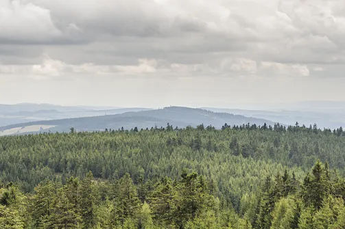 Widok z Jagodnej na Góry Bystrzyckie