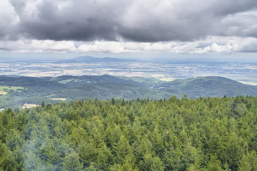 Widok z Wielkiej Sowy na Masyw Ślęży