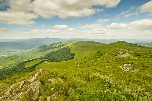 Widok z Tarnicy na Szeroki Wierch