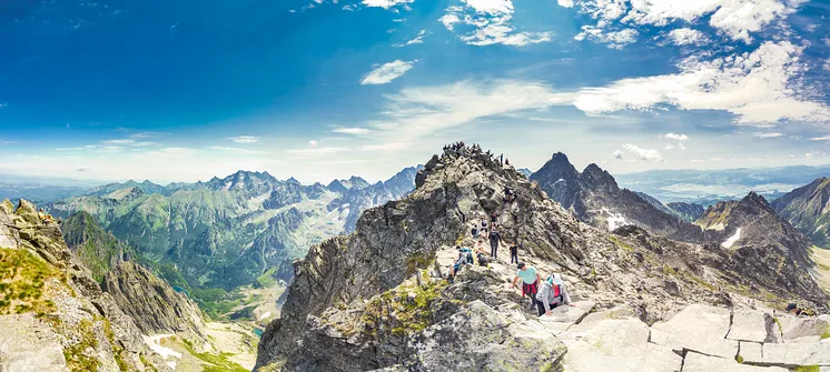 Panorama z północnego wierzchołka Rysów w kierunku południowym