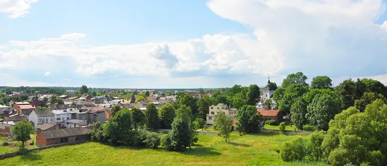Widok na Siewierz z wieży zamku w Siewierzu