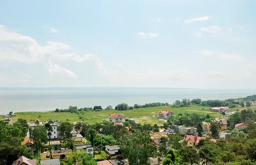 Widok z latarni na Zalew Wiślany