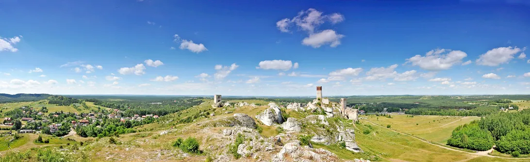 Zamek w Olsztynie koło Częstochowy. Zamek w Olsztynie k/Częstochowy - panorama