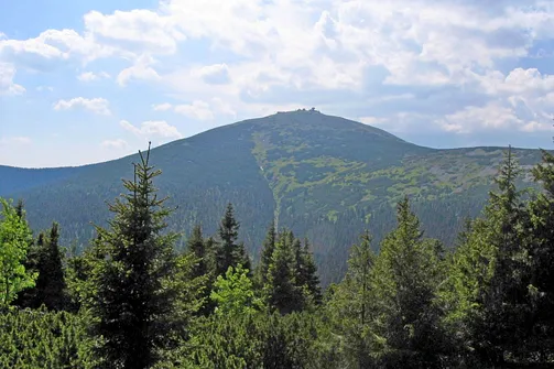 Widok na Śnieżkę od strony Czech