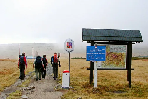Granica polsko-czeska na Równi pod Śnieżką