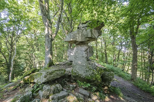 Diabelski Kamień przy szlaku na Jaworzynę Krynicką