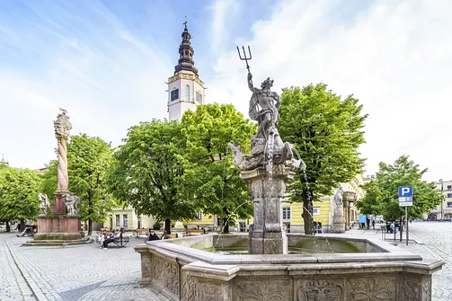 Fontanna Neptuna na rynku w Świdnicy