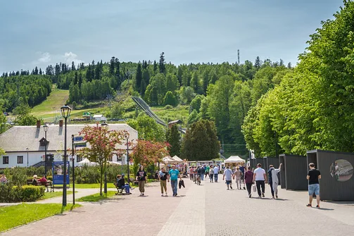 Deptak na rynku w Wiśle