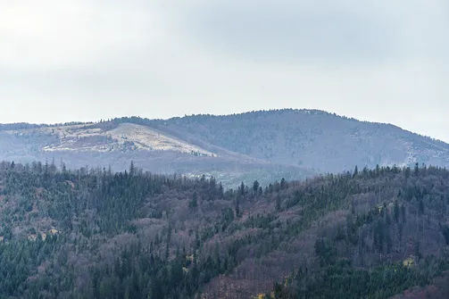 Widok na Wielką Raczę z Przełeczy Przegibek