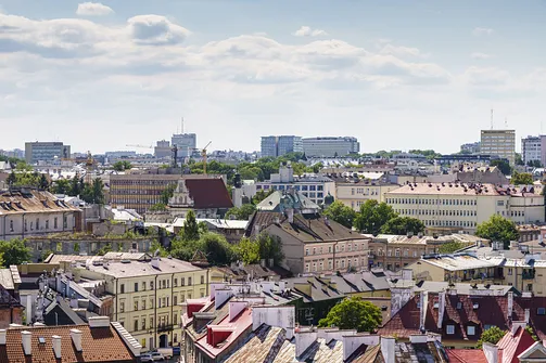 Widok z wieży zamku w Lublinie