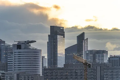 Od lewej: PZU Tower, Warsaw Unit, Skyliner, kompleks Generation Park oraz JM Tower