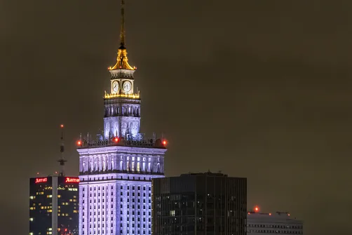 Widok na Centrum LIM, Pałac Kultury i Nauki oraz Central Point