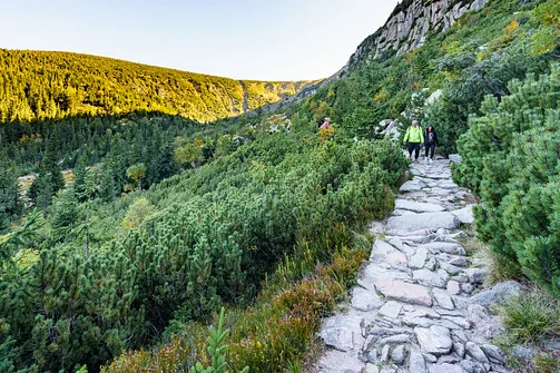 Śnieżka z Karpacza przez Pielgrzymy, Słonecznik i trzy karkonoskie schroniska