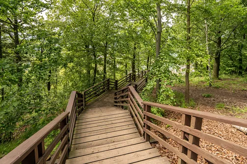 Wędrówka na Kalwarię do kaplicy Matki Bożej Płaczącej. Obryw Skalny i panorama Barda.