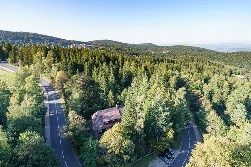 Widok ze skoczni Orlinek w Karpaczu