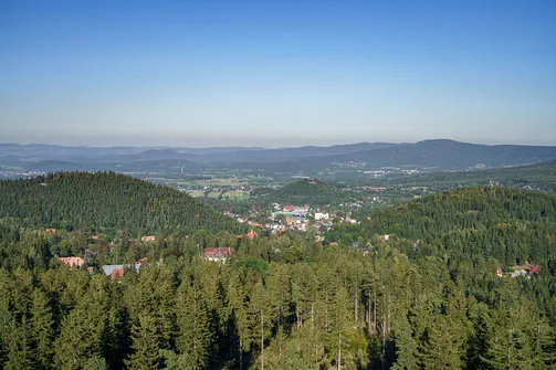 Widok ze skoczni Orlinek w Karpaczu