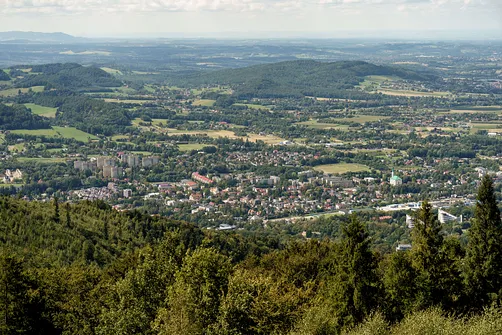 Widok z Równicy na Ustroń