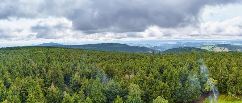 Wielka Sowa. Panorama z Wielkiej Sowy w kierunku południowym i południowo-wschodnim