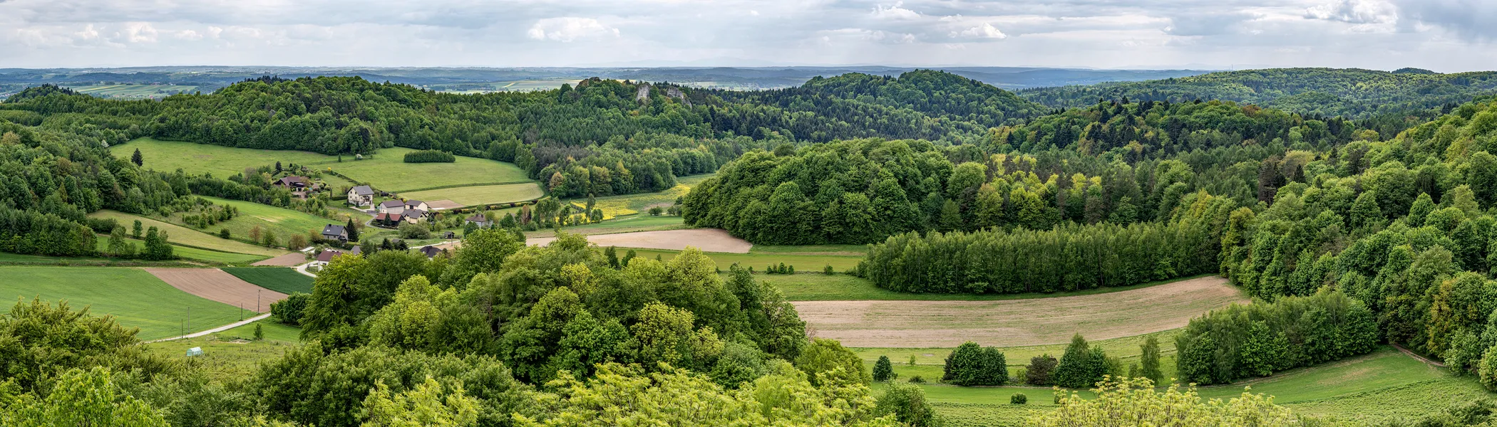 Widok 360° z wieży zamku Pilcza
